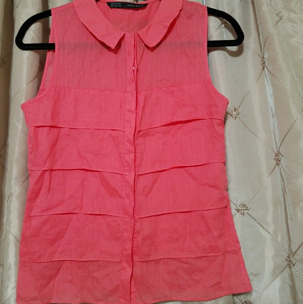 ZARA Pink buttoned sleeveless